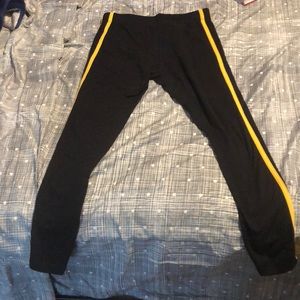 brand new yellow striped leggings